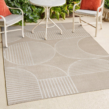 Nordby Geometric Arch Scandi Striped Area Rug